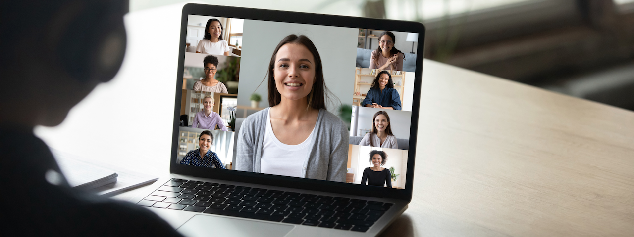 A photo of a virtual meeting. 