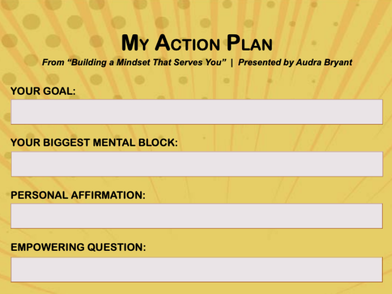 The begining form of my action plan.