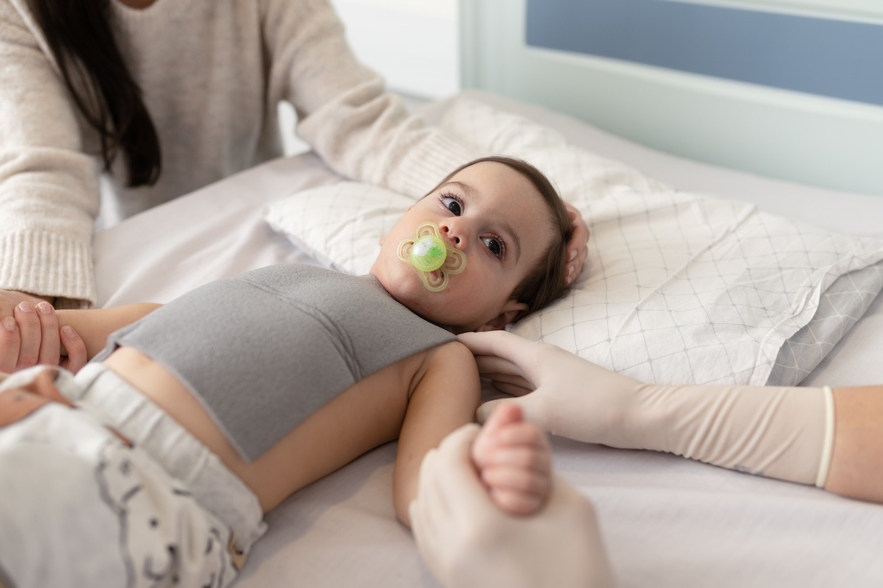 A photo of a child burn survivor. 