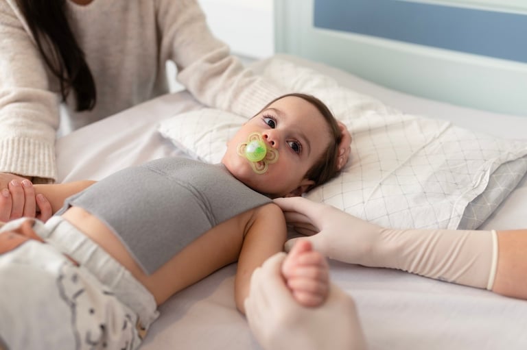 A photo of a child burn survivor.